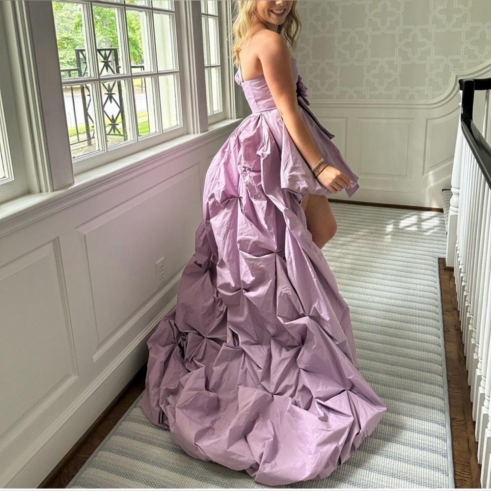 LoveShackFancy Adair High Low Taffeta Maxi Dress In Purple Size 12/XL Prom - Picture 8 of 10